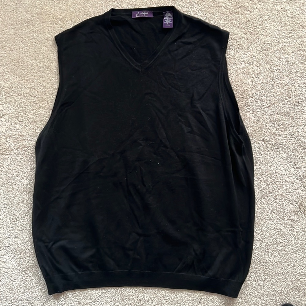 J. Ashford men’s black vest v-neck (Large) made in Italy